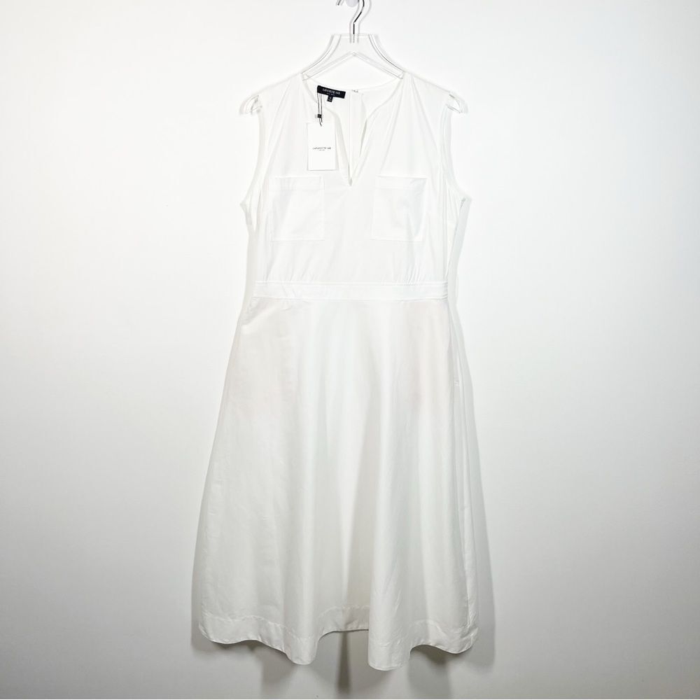 Lafayette 148 New York NWT Women's Size 12 White Side Zipper Dress New With Tags